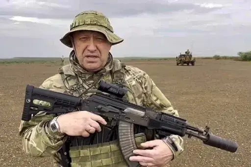 In this image from video provided by the Razgruzka_Vagnera telegram channel on Monday, Aug. 21, 2023, Yevgeny Prigozhin, the owner of the Wagner Group military company speaks to a camera at an unknown location. The final two months of Yevgeny Prigozhin's life are shrouded in mystery. When the Russian mercenary leader staged a mutiny against the country's military in June, President Vladimir Putin decried it as “treason” and vowed punishment. But then he cut a a deal not to prosecute the chie