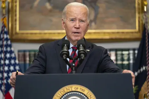 President Joe Biden speaks on student loan debt forgiveness, in the Roosevelt Room of the White House, Oct. 4, 2023, in Washington. The Biden administration will start canceling student loans for some borrowers starting in February as part of a new repayment plan. Cancellation was originally set to begin in July under the new SAVE repayment plan, but it's being unrolled ahead of schedule to provide faster relief to borrowers. (AP Photo/Evan Vucci, File)