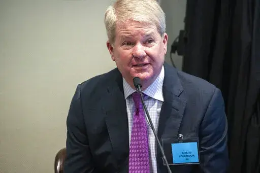 Ronnie Crosby, Hampton trial attorney and former law partner of Alex Murdaugh, testifies during Murdaugh’s double murder trial at the Colleton County Courthouse on Tuesday, Feb. 28, 2023, in Walterboro, S.C. The 54-year-old attorney is standing trial on two counts of murder in the shootings of his wife and son at their Colleton County home and hunting lodge on June 7, 2021. (Andrew J. Whitaker/The Post And Courier via AP, Pool)