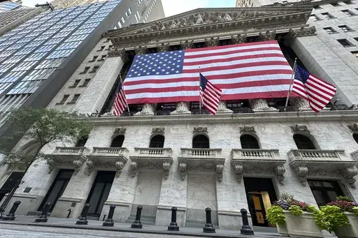 The New York Stock Exchange is seen on Wednesday, July 3, 2024, in New York. Shares advanced Friday, July 5, 2024, in Europe after Britain's Labour Party prevailed over the Conservatives in this week's national election. (AP Photo/Peter Morgan, File)
