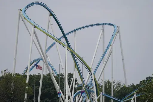 The Fury 325 roller coaster at Carowinds amusement park is seen on Monday, July 3, 2023, in Charlotte, N.C. (AP Photo/Erik Verduzco)