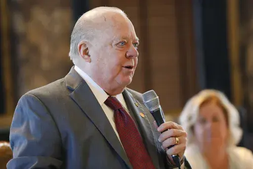Mississippi state Sen. John Polk, R-Hattiesburg, asks a question during floor debate in the Senate Chamber at the state Capitol in Jackson, Miss., June 12, 2020. On Thursday, March 23, 2023, Polk killed a proposal to create a new ballot initiative process for the state. (AP Photo/Rogelio V. Solis, File)