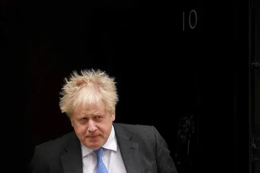 British Prime Minister Boris Johnson leaves 10 Downing Street to attend the weekly Prime Minister's Questions at the Houses of Parliament, in London, Wednesday, April 27, 2022. When British Prime Minister Boris Johnson survived a no-confidence vote this week, at least one other world leader shared his relief.
Ukrainian President Volodymyr Zelenskyy said it was “great news” that “we have not lost a very important ally.” It was a welcome endorsement for a British leader who divides his co