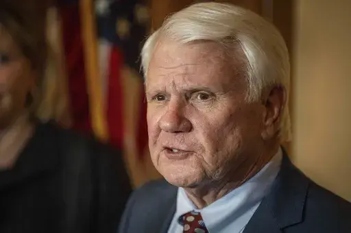 Georgia House Speaker Jon Burns, R-Newington speaks to reporters after the House adjourns in the early hours of Friday, March 29, 2024 in Atlanta. (Matthew Pearson/WABE via AP, File)