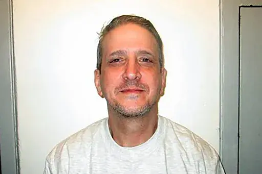 This photo provided by the Oklahoma Department of Corrections shows death row inmate Richard Glossip on Feb. 19, 2021. Oklahoma's new Attorney General Gentner Drummond plans to ask the state's Pardon and Parole Board on Wednesday, April 26, 2023, to recommend sparing the life of Glossip, a highly unusual move for the state's top prosecutor's office that typically urges the board to reject clemency. (Oklahoma Department of Corrections via AP, File)