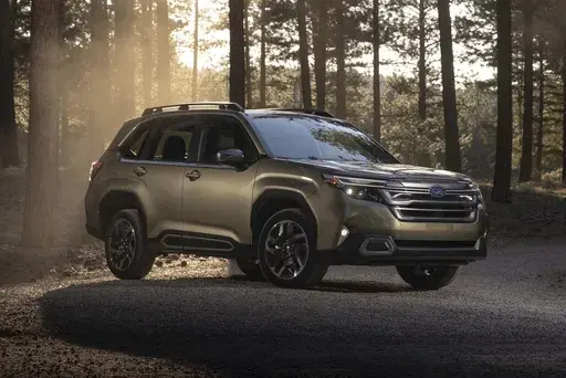 This photo provided by Subaru shows the new Forester SUV, which was fully redesigned for 2025. (Courtesy of Subaru of America via AP)