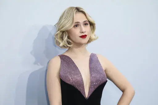 Maria Bakalova poses for photographers upon arrival at the amfAR Cinema Against AIDS benefit the during the 74th Cannes international film festival, Cap d'Antibes, southern France, on July 16, 2021. Bakalova both stars in her latest film, “The Honeymoon,” and worked as a producer, something she said she hopes to do more of in the future, in an interview with the Associated Press on Dec. 14, 2022. (Photo by Vianney Le Caer/Invision/AP, File)