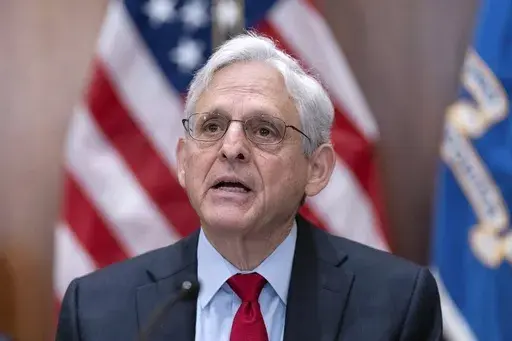 Attorney General Merrick Garland speaks during a meeting with all of the U.S. Attorneys to discuss violent crime reduction strategies at the Department of Justice in Washington, Wednesday, June 14, 2023. (AP Photo/Jose Luis Magana, File)