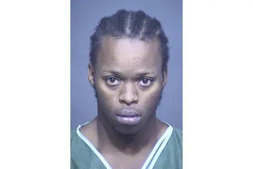 This booking photo provided by the Mesa, Ariz., Police Department shows Iren Byers. Byers has been arrested in connection with five separate shootings in the Phoenix metro area that left four people dead and a woman wounded, authorities said Sunday, May 28, 2023. Byers was taken into custody Sunday on suspicion of four counts of first-degree murder and one count of attempted first-degree murder. (Courtesy of Mesa Police Department via AP)