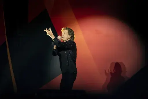 Mick Jagger of The Rolling Stones performs onstage at the Groupama stadium, outside Lyon, central France, during a concert as part of their "Sixty" European tour, on July 19, 2022. Jagger and his dancer girlfriend Melanie Hamrick have put their Florida home up for sale. A listing on realtor.com on Friday, June 16, 2023, says the lakefront home with four bedrooms and 5.5 baths is listed at $3.499 million. (AP Photo/Laurent Cipriani, File)