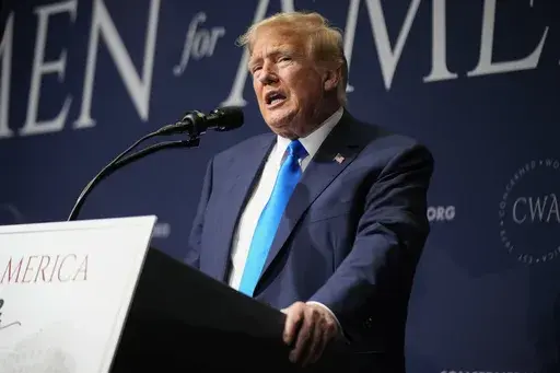 Former President Donald Trump speaks at a Concerned Women for America Summit at the Capitol Hilton, Friday, Sept. 15, 2023, in Washington. (AP Photo/Andrew Harnik, File)