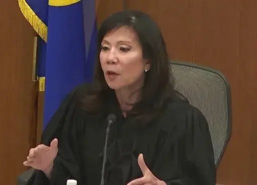 FILE-In this screen grab from video, Hennepin County Judge Regina Chu presides over court in the trial of former Brooklyn Center police Officer Kim Potter Friday, Dec. 17, 2021 at the Hennepin County Courthouse in Minneapolis, Minn. (Court TV, via AP, Pool, File)