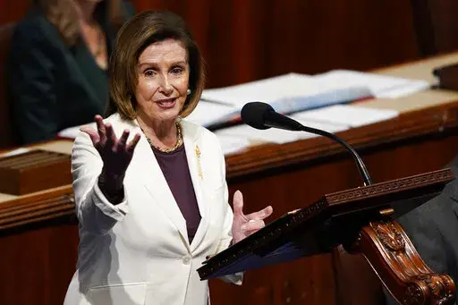 House Speaker Nancy Pelosi of Calif., speaks on the House floor at the Capitol in Washington, Thursday, Nov. 17, 2022. (AP Photo/Carolyn Kaster)