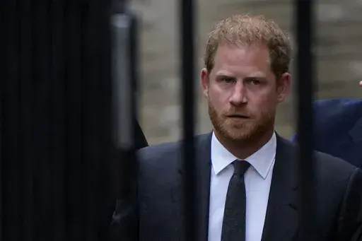 Britain's Prince Harry arrives at the Royal Courts Of Justice in London, Tuesday, March 28, 2023. The Duke of Sussex is scheduled to testify in the High Court after his lawyer presents opening statements Monday, June 5, 2023 in his case alleging phone hacking. It’s the first of Harry’s several legal cases against the media to go to trial and one of three alleging tabloid publishers unlawfully snooped on him. (AP Photo/Alastair Grant, File)
