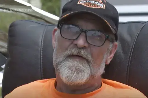 In this image made from video, James Burdette speaks during an interview on Thursday, Sept. 29, 2022, after Hurricane Ian hit North Fort Myers, Fla. (AP Photo)