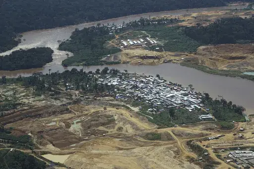 Deforestation is visible near the Muchacha mine in September 2022 near the Okapi Wildlife Reserve in Congo. (AP Photo)