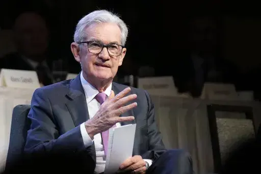Federal Reserve Chairman Jerome Powell speaks at a meeting of the Economic Club of New York, Thursday, Oct. 19, 2023, in New York. (AP Photo/Seth Wenig)