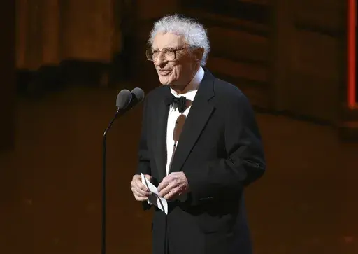 Sheldon Harnick accepts the special Tony Award for lifetime achievement in the Theatre at the Tony Awards at the Beacon Theatre on Sunday, June 12, 2016, in New York. Harnick, who with composer Jerry Bock made up the premier musical-theater songwriting duos of the 1950s and 1960s with shows such as "Fiddler on the Roof," "Fiorello!" and "The Apple Tree," died Friday. He was 99. (Photo by Evan Agostini/Invision/AP, File)