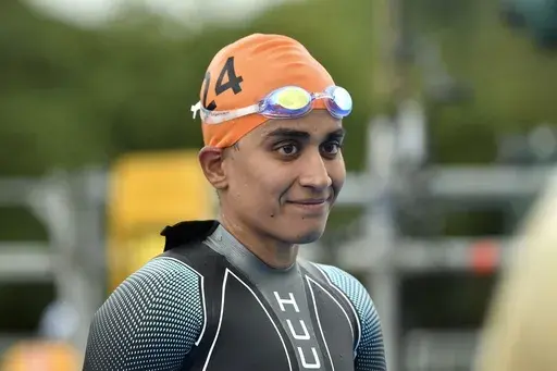 Pragnya Mohan, of India, competes in the women's individual triathlon at the Commonwealth Games in Birmingham, England, July 29, 2022. (AP Photo/Rui Vieira, File)