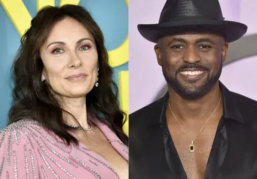 Laura Benanti appears at the premiere for "No Hard Feelings" in New York on June 20, 2023, left, and Wayne Brady appears at the American Music Awardsin Los Angeles on Nov. 20, 2022. Benanti and Brady are among some of Broadway’s biggest names who will be aboard The Broadway Cruise — heading roundtrip from Miami to Cozumel, from March 31-April 4, 2025. (AP Photo)