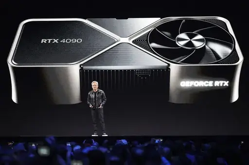 Nvidia founder and CEO Jensen Huang speaks during a Nvidia news conference ahead of the CES tech show Monday, Jan. 6, 2025, in Las Vegas. (AP Photo/Abbie Parr, File)